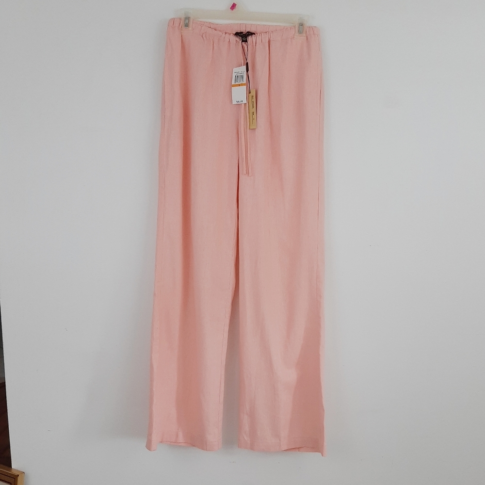 NWOT Linen Melissa Paige pink flowy pants